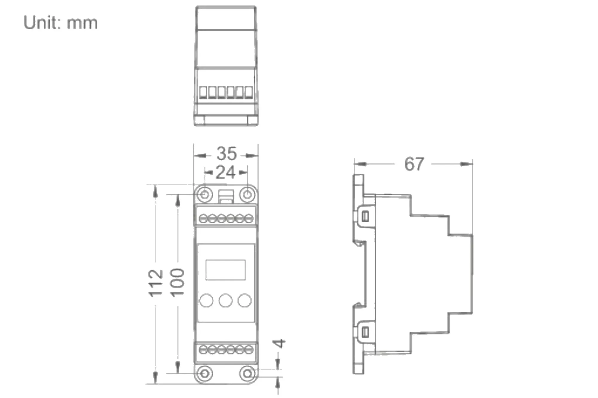 DIN-Rail 3CH DMX Decoder, 12-48V DC I/P, 350mA×4CH O/P, 64.4W, DMX512, RDM Dimming interface, IP20. DIN-DMX-350-4CH  LTECH DMX Controller